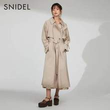 Snidel 女士经典时尚光泽面系带斗篷风衣外套SWFC224056