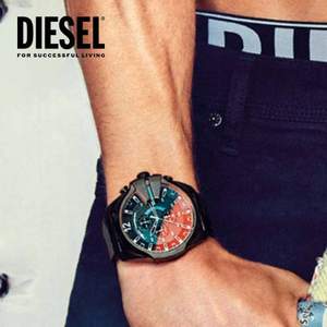 Diesel 迪赛 MEGA CHIEF 军官系列 男士三眼计时偏光石英手表（极光苍穹）DZ4323 