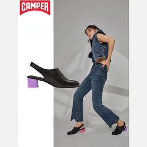 西班牙百年鞋匠，Camper 看步 TWINS 女士小众设计牛皮撞色粗跟单鞋 K200833
