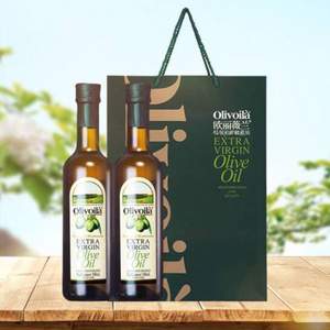 临期特价、PLUS会员，Olivoilà 欧丽薇兰 特级初榨橄榄油 500mL*2瓶礼盒装