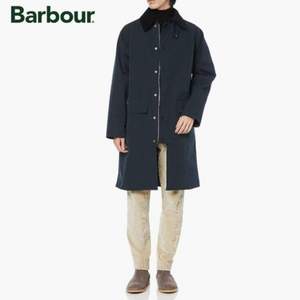 Barbour 巴伯尔 Burghley 2023春季新款男士无蜡长款格纹里风衣外套 日版 MCA0786