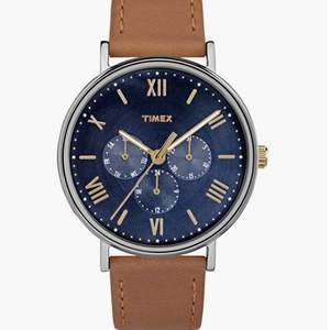 Timex 天美时 Southview系列 男士三眼真皮表带石英表 TW2R29100