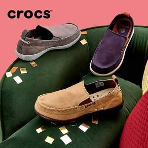 CROCS 卡骆驰 沃尔卢 男士一脚蹬平底帆布乐福鞋