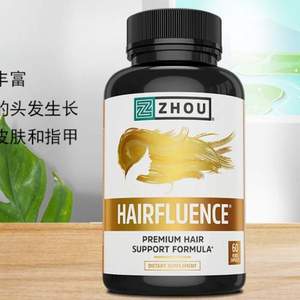 Zhou Nutrition 高級(jí)頭發(fā)生長(zhǎng)配方膠囊 60粒