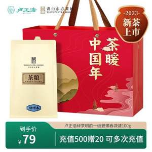 卢正浩 青白东方茶铺 2023新茶 茶粮系列 明前一级碧螺春 100g/袋