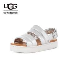 Plus会员，UGG Zayne赞纳系列 女士金属银色时尚厚底凉鞋1128636