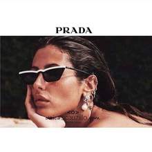 Prada 普拉达 PR19US  中性款小方框猫眼太阳镜 黑色