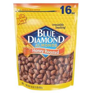 销量第一，Blue Diamond 蓝钻石 蜂蜜烤杏仁扁桃仁 454g