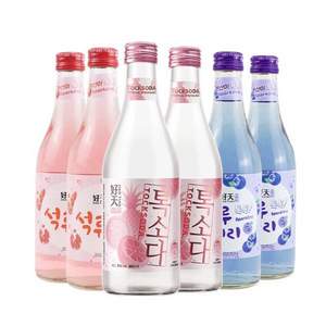 韩国进口 好天好饮 混合口味 果味烧酒360mL*6瓶组合装