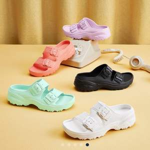 SKECHERS 斯凯奇 2023年夏季新款女士彩虹厚底外穿凉拖鞋 111246