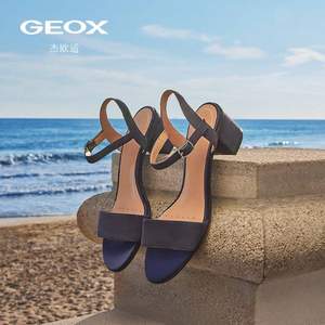 Geox 杰欧适 D Aurely 50 女士羊皮一字带粗跟凉鞋 D25RXB