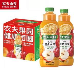 农夫山泉 农夫果园 30%混合果汁饮料  1.25L*2瓶