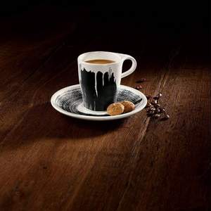 Villeroy & Boch 德国唯宝 浓情咖啡·唤醒 水墨风咖啡杯碟2件套 180ml 
