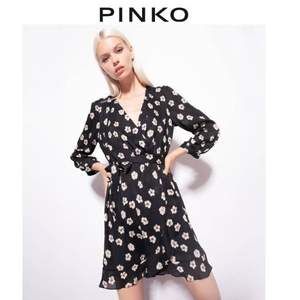 Pinko 品高 2023新款印花V领长袖连衣裙 101262A0OF