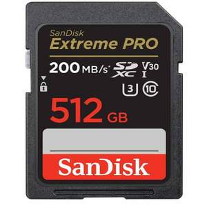 SanDisk 至尊超极速 512GB V30 4K SDXC存储卡（200MB/s） 