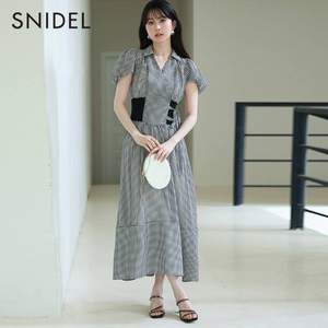 SNIDEL 2023夏新品女式翻领泡泡袖连衣裙 SWFO232008