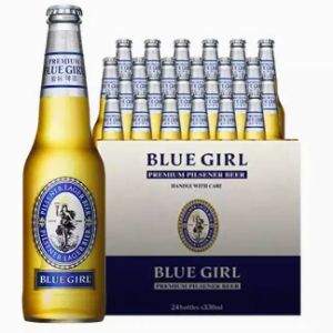 来自德国不莱梅的黄金酒液，BLUE GIRL 蓝妹啤酒 330mL*24瓶