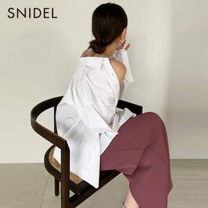 SNIDEL 2023夏新品女式时尚拼接长袖衬衫 SWFB232073