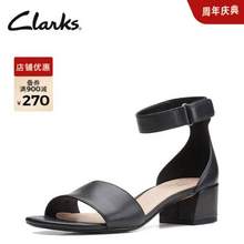 <span>白菜！</span>Clarks 其乐 Caroleigh Anya 女士真皮一字带凉鞋 261594284