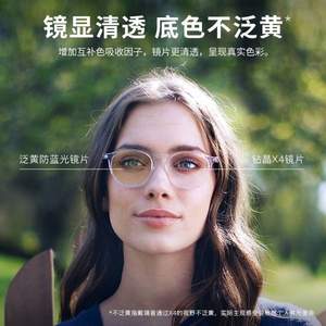 <span>白菜！</span>ESSILOR 依视路 钻晶X4 1.60非球面防蓝光镜片2片+多款品牌钛金属镜框可选