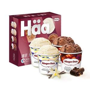 88VIP会员，Haagen-Dazs 哈根达斯 香草巧克力味冰淇淋礼盒342g（81g*4杯）