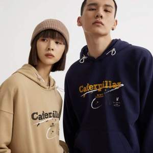 Caterpillar 卡特彼勒 情侣款印花时尚连帽卫衣 2色