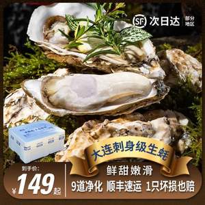 生蚝小镇 大连刺身级生食鲜活生蚝 XXXL（140g-190g） 8斤