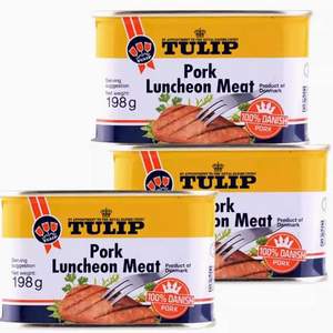 丹麥進(jìn)口，Tulip 郁金香 經(jīng)典午餐肉罐頭 198g*3罐 