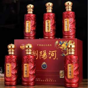 浏阳河 V80 53度酱香型白酒500mL*6瓶 仿皮礼盒装