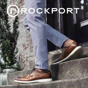 Rockport 乐步 Garett Wingtip 男士真皮布洛克烤花牛津鞋CH4305