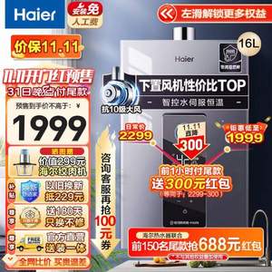 Haier 海尔 JSQ31-16FA320U1 强排式燃气热水器 16L