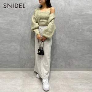 0税费！SNIDEL 2023冬新品高腰不对称A字牛仔半身裙 SWFS235142