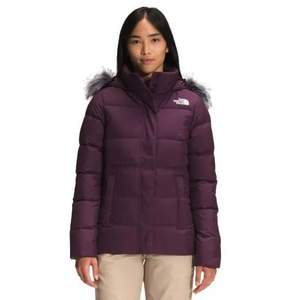 XS码，The North Face 北面 Gotham 女士550蓬带毛领连帽羽绒服NF0A4R33