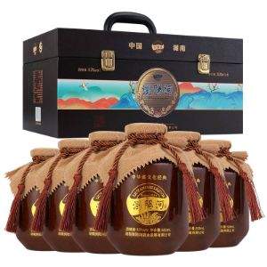 浏阳河 大好河山 53度酱香型白酒500mL*6瓶 仿皮礼盒装