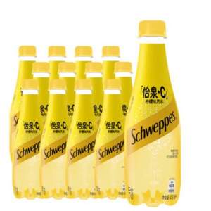 怡泉 Schweppes +C 柠檬味苏打水饮料 400ml*12瓶