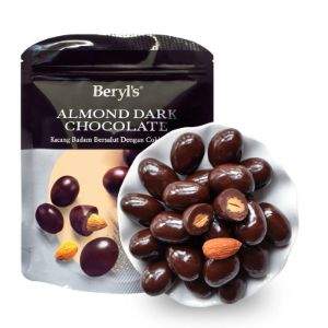 马来西亚进口，Beryl's 倍乐思 扁桃仁夹心黑巧克力豆 35g*4袋