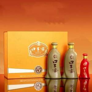 口子窖 五年型 50度兼香型白酒礼盒（五年型550mL*2瓶+六年型100mL*1瓶）