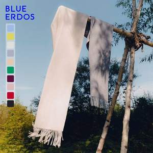 BLUE ERDOS 鄂尔多斯 纯色流苏100%山羊绒围巾 180cm*30cm 多色