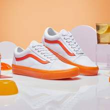 VANS 萬斯 Old School 女士臟橘橙白果凍底低幫板鞋  