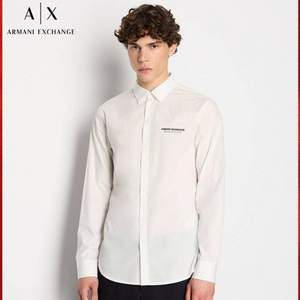 A|X Armani Exchange 阿玛尼副牌 男士轻薄全棉纯色长袖衬衫