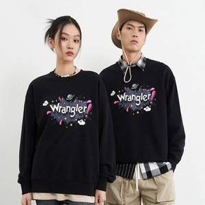 Wrangler 牧马人 男女同款圆领印花纯棉卫衣