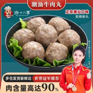 趣十八番 正宗手打潮汕牛肉丸牛筋丸1000g