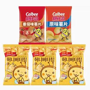 Calbee 卡乐比 韩国进口 海太蜂蜜黄油薯片 多口味 60g*5包组合装