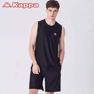 Kappa 卡帕 2024年夏季新款 男士冰丝网眼透气无袖家居服 套装