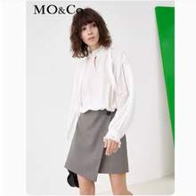 MO&Co. 摩安珂 女士荷叶边绑带领拼接连衣裙