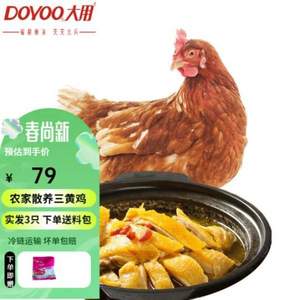 大用食品 土鸡农家散养三黄鸡 800g*3只（赠炖汤料包）