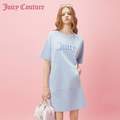Juicy Couture 橘滋 2024春夏款 女士水蓝星球Logo图案烫钻连衣裙