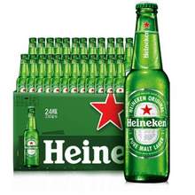 Heineken 喜力 玻璃瓶装啤酒 330mL*24瓶 赠经典啤酒300ml*2瓶+玻璃杯2个