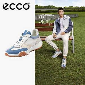 ECCO 爱步 RETRO SNEAKER 复古跑鞋系列 男士拼色复古休闲鞋 525004 