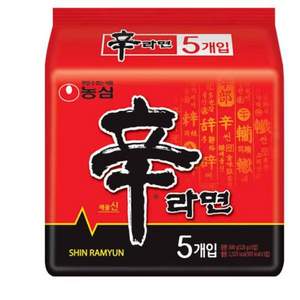 <span>白菜！</span>农心 韩国进口 辛拉面 方便面五连包120g*5包